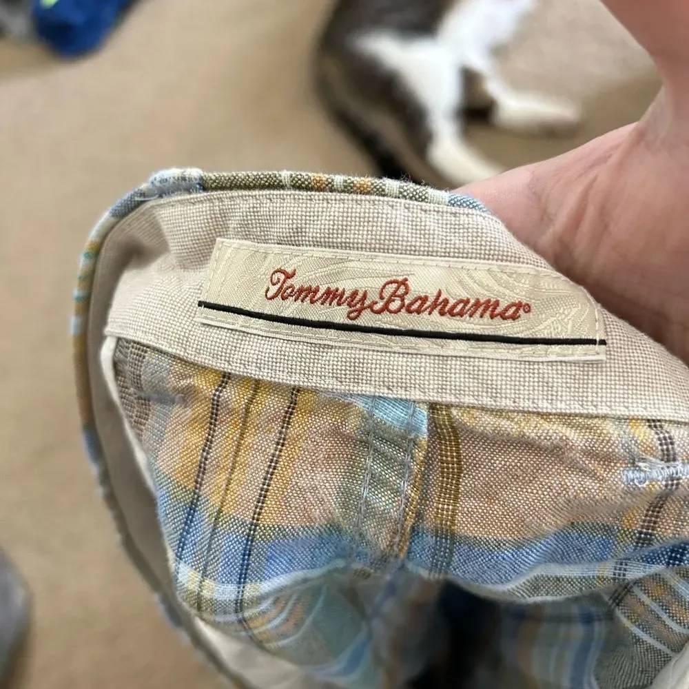 Tommy Bahama Plaid Casual Linen Shorts